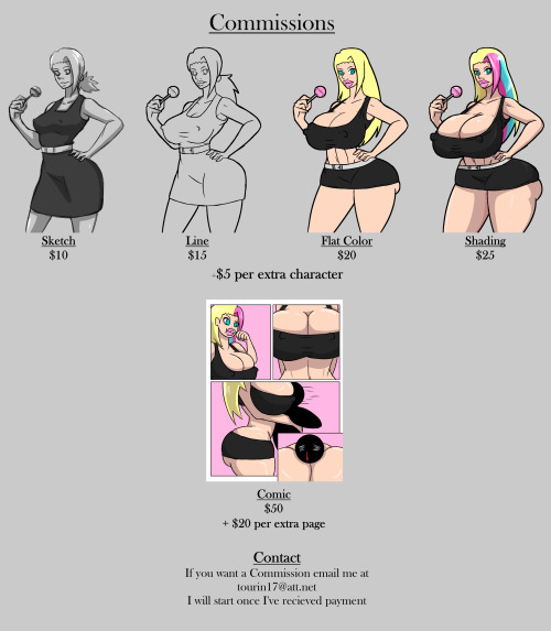 tourin17:  New Commission price sheet