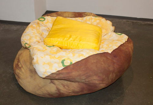 ladyinterior:  Pizza Sleeping Bag with Vegetable Pillows, Baked Potato Bean Bag with Butter Pillow and Chives, Waffle and Syrup Sheets with Fruit Pillows, Pancake Pillow Set with Butter Pillows,  Brook Abboud