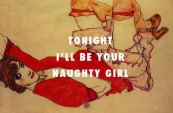 flyartproductions:   Naughty girls wear red blouses Wally with a red blouse (c. 1913), Egon Schiele / Naughty Girl, Beyoncé 