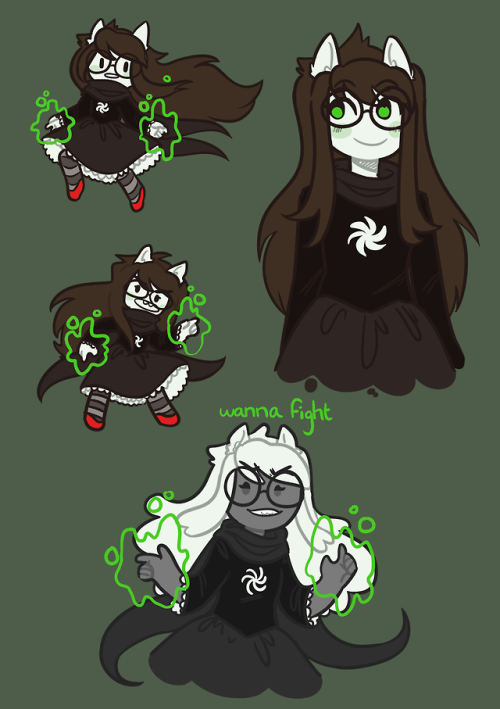 jadeharleydaily:i lined/colored some trad jades i drew yesterday! (white-haired grimbark jade inspir