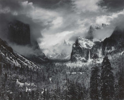 flashofgod:  Ansel Adams, Clearing Winter Storm, Yosemite National Park, 1942.