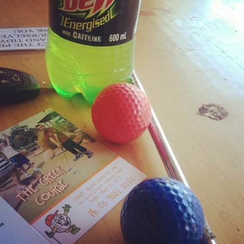 #minigolf and shit! @corrine_destruction i’m gonna kick your ass! #yolo #swag