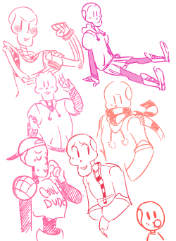 risopro:  last night at 1 am: listened to one song on repeat, drew a bunch of papyrus in different shades of pink in a bunch of outfits papyrus doesnt wear 
