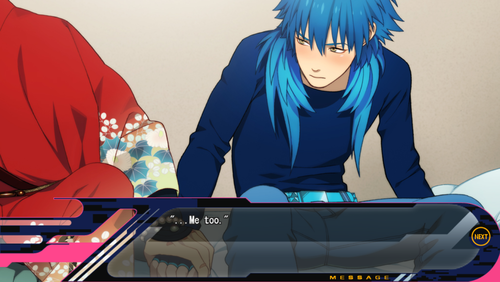 yaoi-is-totally-canon:  In the game I always thought Aoba was super cute, like  aw look how calm the music makes him and his little blush  look at that embarrassed face, ugh you adorable baby let me hold you But in the anime it’s like  baby blue’s