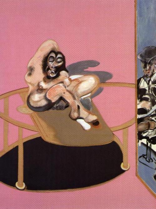 artist-francis-bacon: Study for a Nude with Figure in a Mirror, 1969, Francis BaconMedium: oil,canva