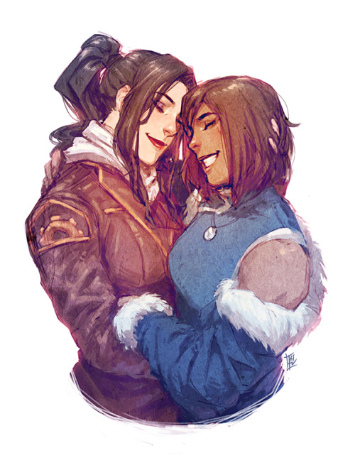 denimcatfish - Korrasami done on Twitch stream. Holiday cuddles.