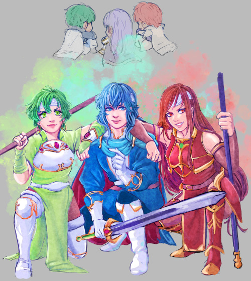 Headband gang from fe4 + their siblings who weren’t invited to join the headband gang 