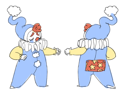 cat-pun: my small clownsona,, they dont have a name bonus tiny their name is now blinkie binky