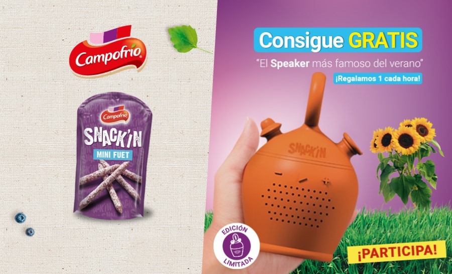 Compra Snack’In de Campofrío y consigue uno de los 2.400 altavoces botijo que regalan.