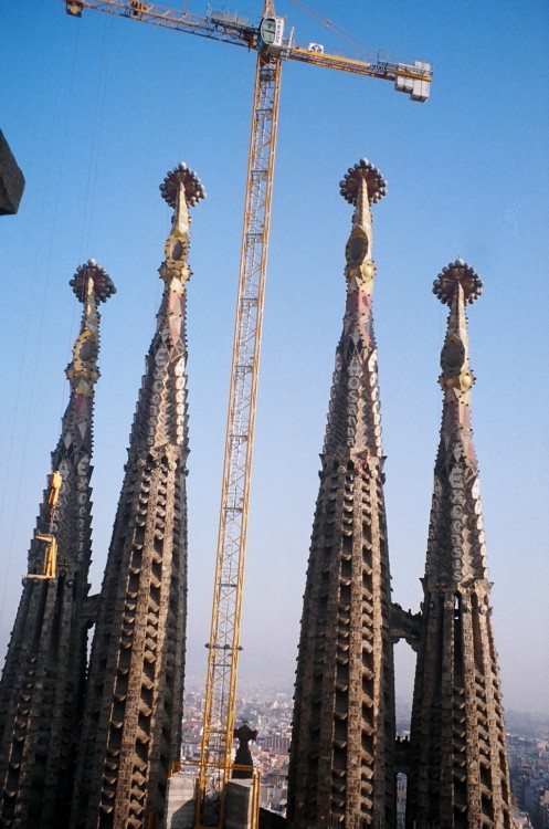 Towers and Construction Crane, Sagrada Familia, Barcelona, 2006.