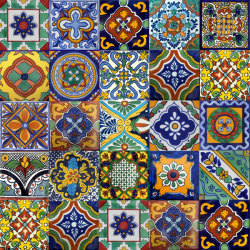 100 Mexican Talavera Tile mix by Mexican-Tile.net