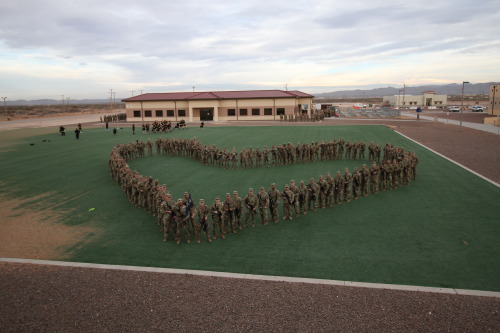 military1st:Soldiers from Bravo Company 2-113th Infantry Battalion pose for a photo to say “Ha
