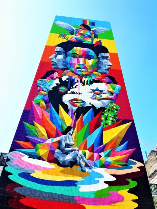 Mural by Spanish street artist, Okuda San Miguel at Jarvis &amp; Carlton streets 