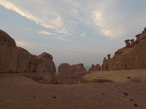 Oh so smoky hikes in ArchesArches, Utah