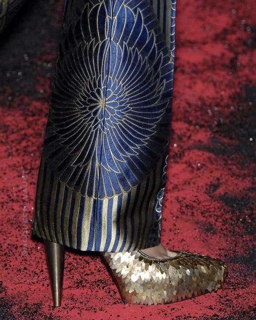 Jacquard trousers and gold scale heel from AW ‘07 “In Memory of Elizabeth How(e), Salem 