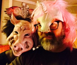 shanedog09:She wanted to be a pig, so I matched her being a  unicorn. iamapaperuniverse So much fun last night!!