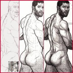 art-of-clx: Look who’s here! 🍑 Some stages from the sketch to the final shading of the last panel featuring in page 23 of my comic LUST Chapter 2 ✏️ Full version &amp; MUCH more: Patreon.com/CLX 😉 Consider supporting my art, Thanks! 👍 