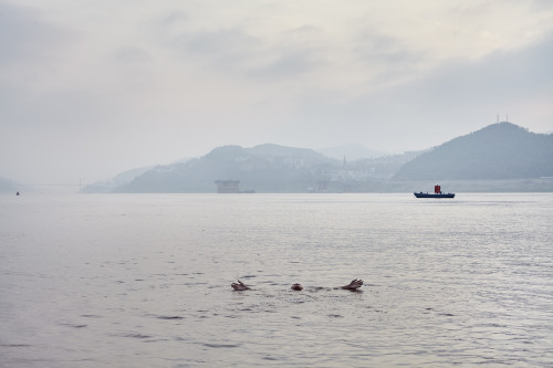 Swimmer in the Yangtze River, China 2012