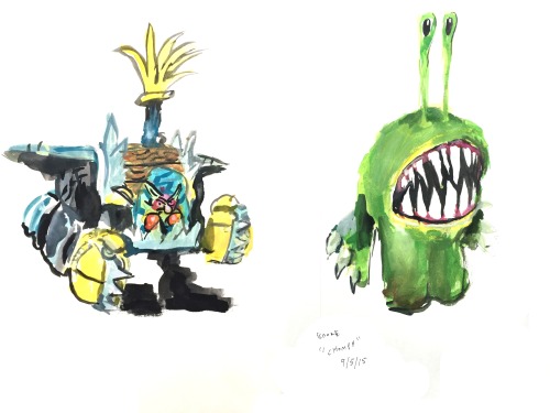 Skylanders Bad guys fan-art requested and assisted by my son :) “Oozer Bruiser” aka Cruiser Bruiser and Chompy