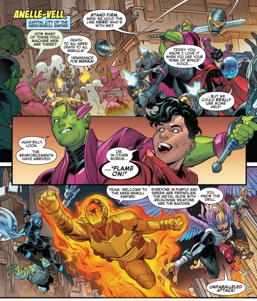 oxymitch: Emperor Hulkling, Wiccan, the Skrulls and the Kree are getting overwhelmed by a horde of r