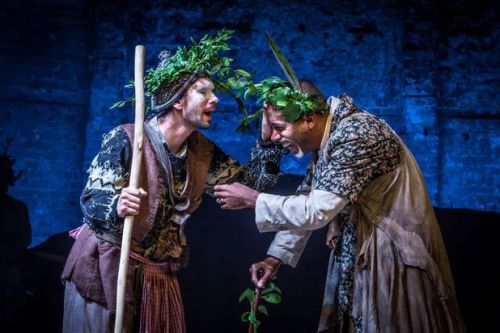 fyeahbroadway:Ben Whishaw as Dionysos and the cast of the Bakkhai at London’s Almeida Theatre