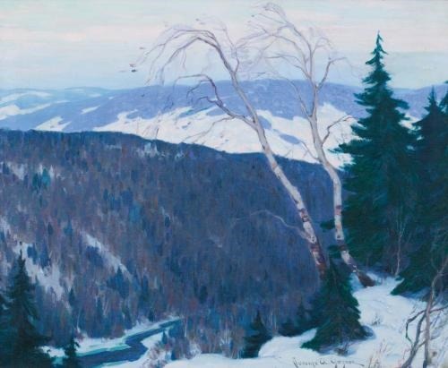 Winter Solitude  -  Clarence GagnonCanadian  1881 - 1942Oil on canvas