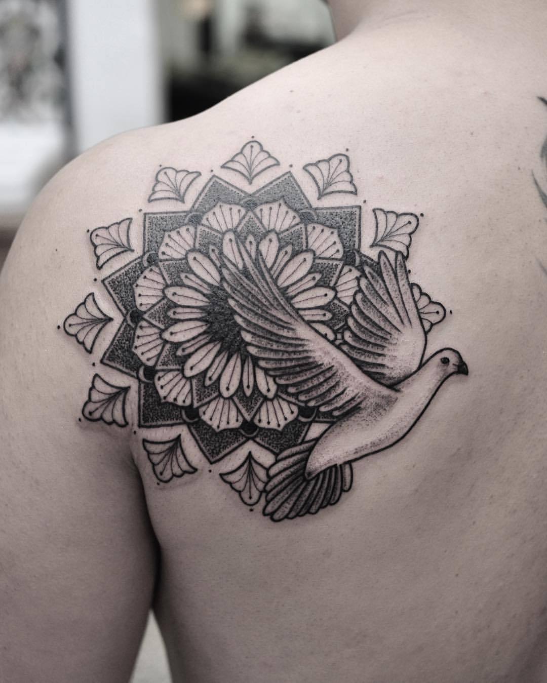 chris jones tattooer — Dove and mandala for Carl, thanks! Done...