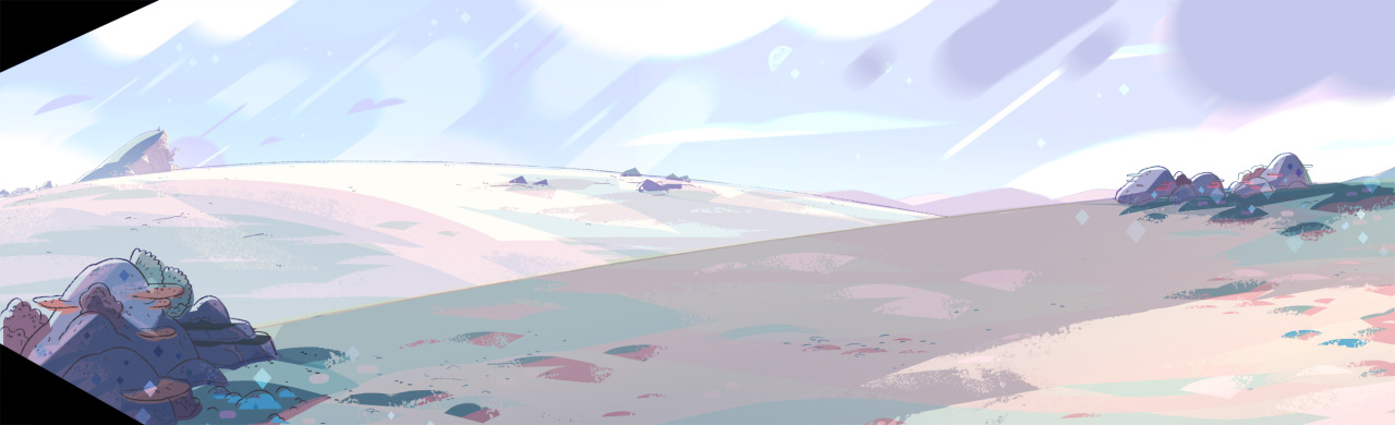 A selection of Backgrounds from the Steven Universe episode: Ocean Gem  Art Direction: Elle