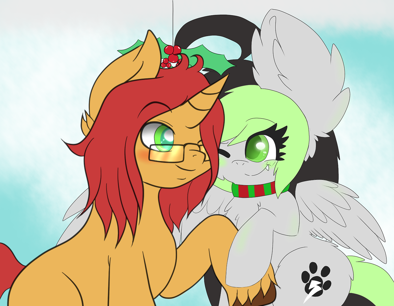 askbreejetpaw:  All the cute little kisses and such Bree got from the mistletoe thing.