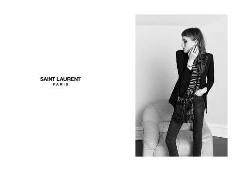 Saint Laurent. Ad campaign SS15Creative Director: Hedi SlimanePhotos: Hedi SlimaneModels: Kiki Wille