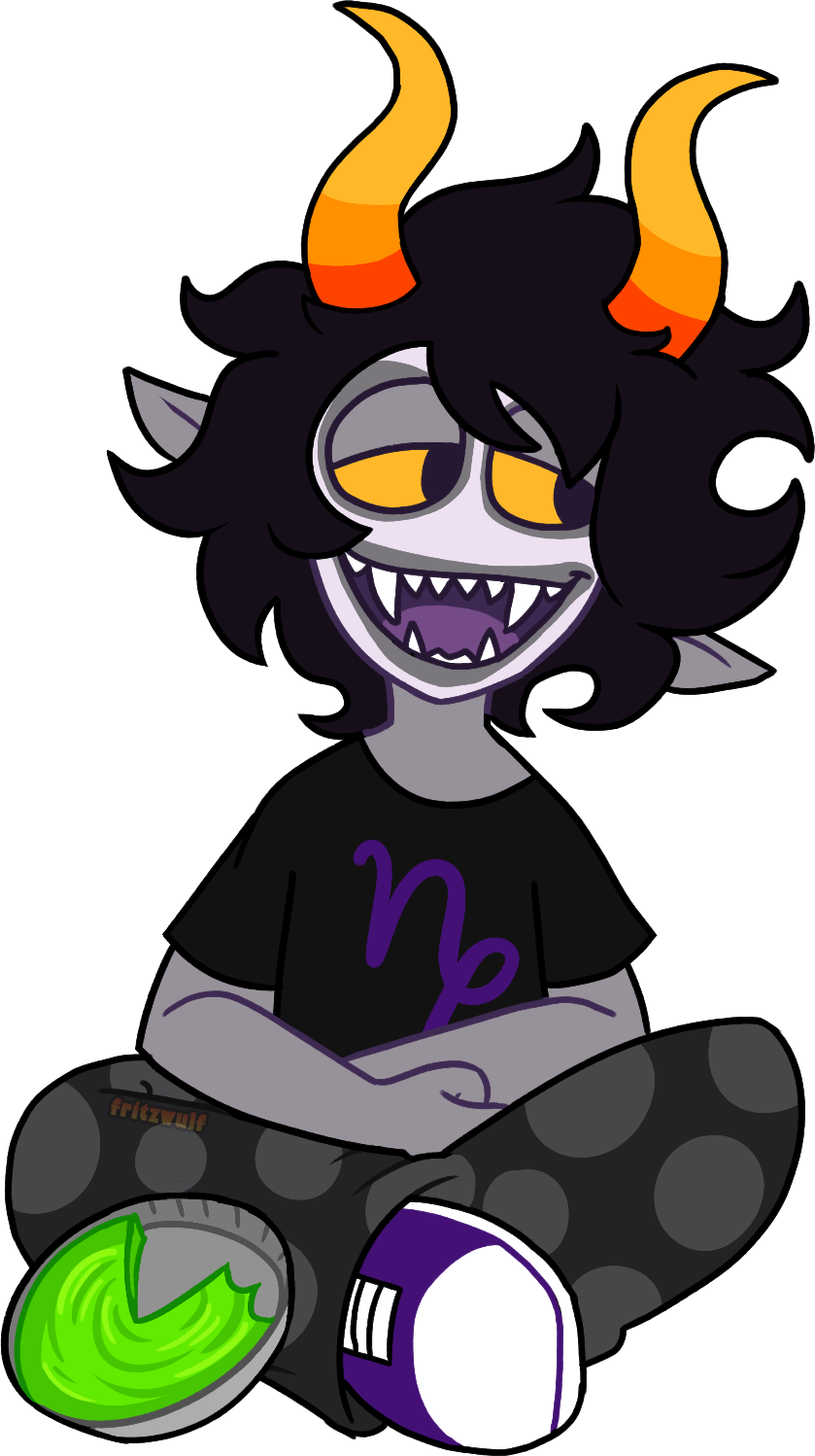 A little transparent toony Gamzee to go along with my Tavros drawing of the same style! 💜🤎  (This ones also a sticker so 