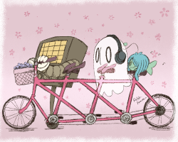 happykittyshop:  petite-pumpkin:Bike ride.