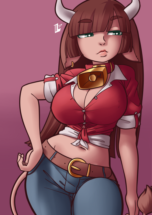 luetedraws:  though it’s been a long time coming, next up on the naughty & nice introductions list is one of the three bovine sisters - the eldest, Milly. she knows what she has, and isn’t shy of flaunting it, even if she might think her true