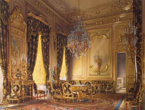 oldpaintings:Mansion of Baron A.L. Stieglitz, 1871 by Luigi Premazzi(Italian, 1814–1891)