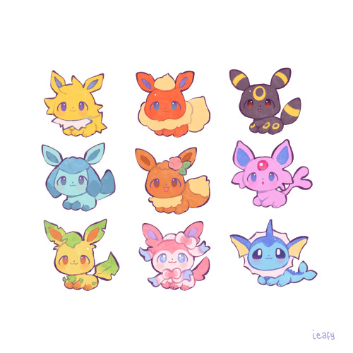 eeveelutions! (and you can get the sticker sheet in my shop https://ieafy.bigcartel.com )