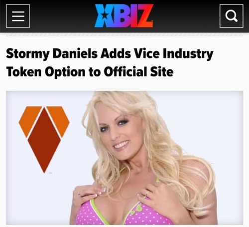 Stormy Daniels to add crypto rewards to official site with Vice Industry Token Check bio for link to