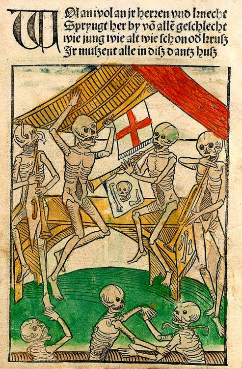 medievalengravings: Death music. Der Doten danz. Mainz ca. 1492 BSB