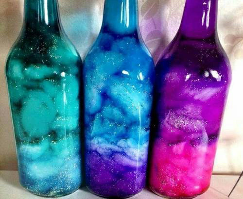 smoketogethighcustheworldissolow:  baby-ufo:  stardustboe:  What must I do to make this?!  Cotton, food coloring, water, glitter glue   Wait what