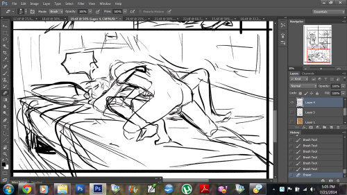 Finally sketching the later half of this comic for Yaoi Con! Believe it or not, drawing this has bee