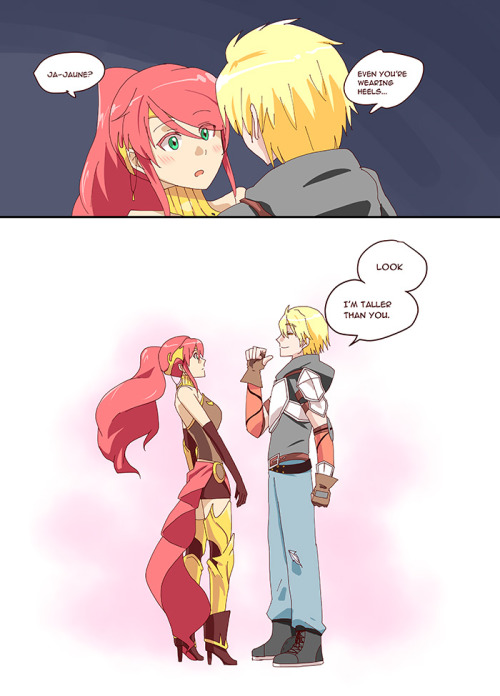 mete-g:  **********************if you can’t read this comic for my poor English, you can get better translations here or here.And you cant read left to right. Read right to left.**********************I just wanted to let Jaune say “I’m taller than