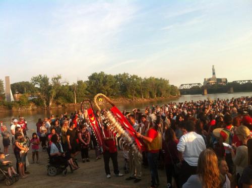 allthecanadianpolitics:  Hundreds of people gather in a vigil to honour and remember Tina Fontaine and Faron Hall; both are first nations who were recently found deceased. Tina Fontaine was found in a bag in the river, murdered. Media reports have come