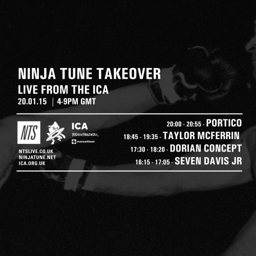 TODAY || GET LOCKED TO NINJA TUNE X NTS TAKEOVER BROADCAST LIVE FROM LONDON’S ICA FEATURING PE