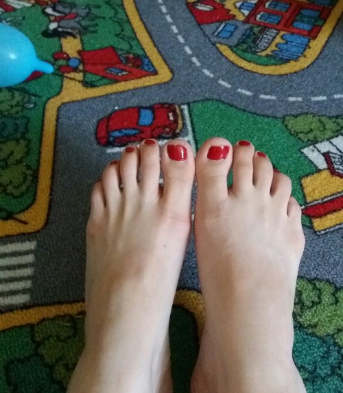 When you draw infinite joy out of little things, like painting your toenails red and buying a Yankee