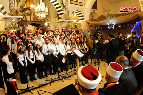 Christmas celebrations in Bassir, Syria.