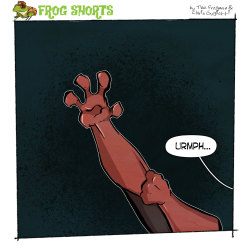 thefrogman:  Raccoon: Impossible.Artwork by Chris Gugliotti [webcomic | tumblr]All new Frog Shorts at Runt of the Web! Click here to read it early!