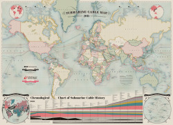 

“The design of our new map was inspired by antique maps and star charts, and alludes to the historic connection between submarine cables and cartography