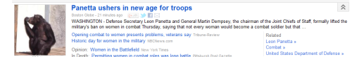 peashooter is confused, why did they post the headline of women serving in combat roles in the milit