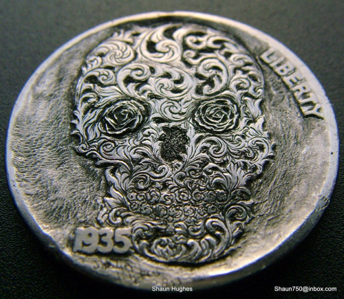 ex0skeletal:Hobo nickel is a generic term for sculptures created on coins, usually nickels, since th