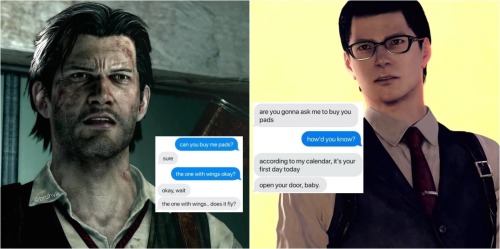 bruhvik:The Evil Within characters vs. ‘can you buy me pads’ texts(sequel of this)