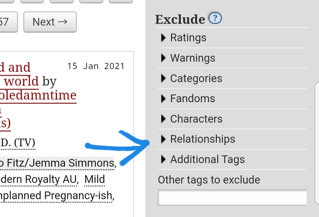 AO3 Comment of the Day — Is there a way to filter fics OUT? Like exclude...